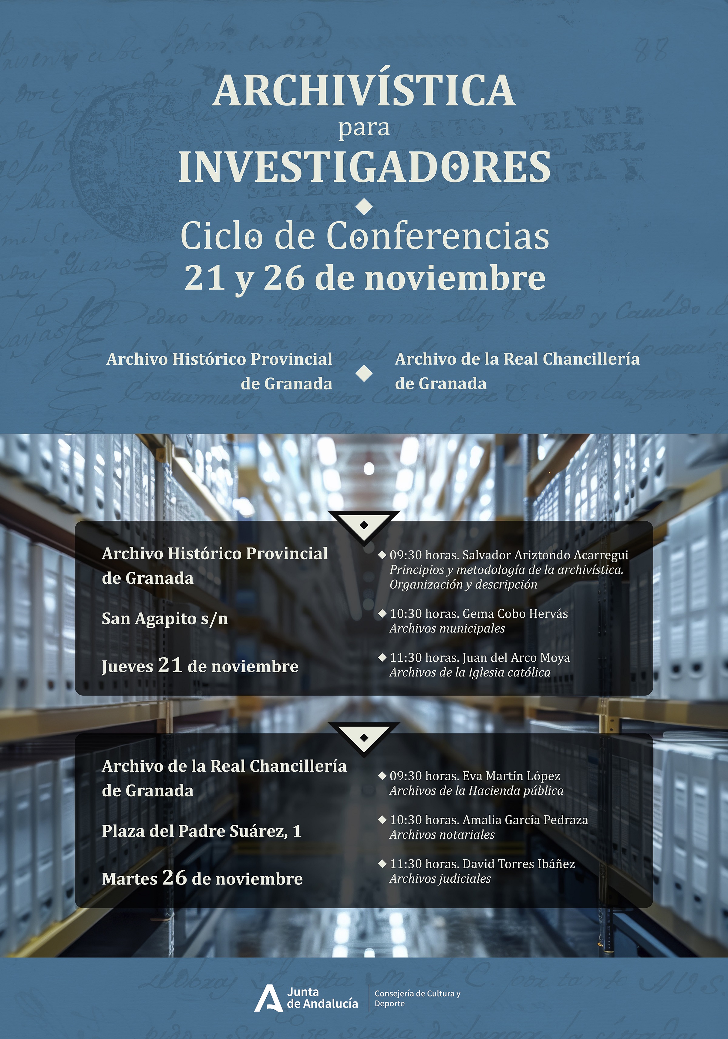 IV Ciclo de conferencias «El valor de los documentos de archivo. Archivística para investigadores» (ARCHGR)